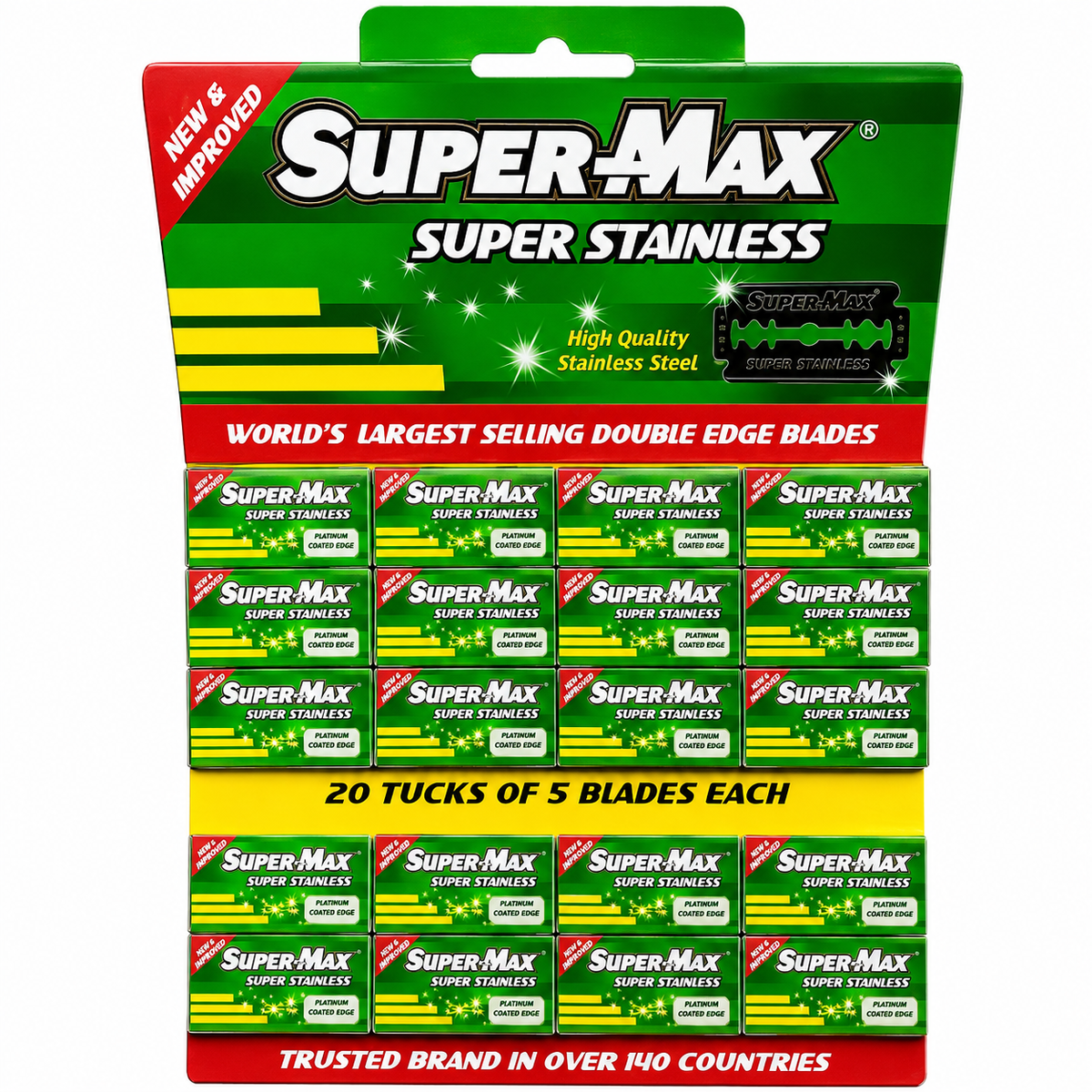 Super-Max Super Stainless Double Edge Blades(20 pack)